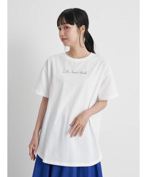 earth music&ecology（アースミュージックアンドエコロジー）の「Let's have a break ビッグチュニック ＊（Tシャツ/カットソー・レディース・オフホワイト・FREE）」の9枚目の写真
