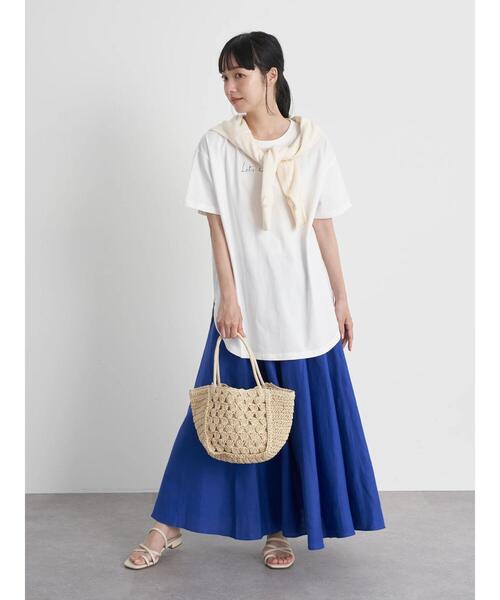 earth music&ecology（アースミュージックアンドエコロジー）の「Let's have a break ビッグチュニック ＊（Tシャツ/カットソー・レディース・オフホワイト・FREE）」の10枚目の写真