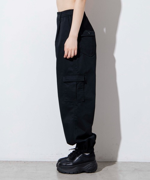 ELFSACK ズボン ボトムス カーゴパンツ ハイウエスト ポケット セール】WEGO/ハイウエストカーゴポケットパンツ（カーゴパンツ