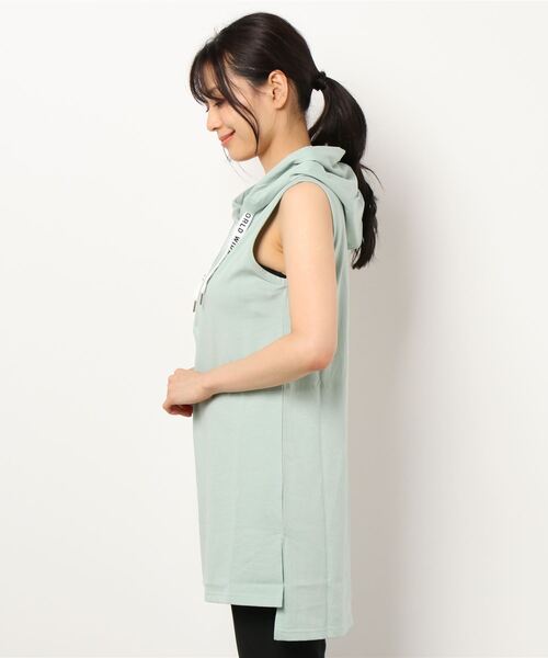 WORLD WIDE LOVE!(ワールドワイドラブ)の「インナーパーカータンク(タンクトップ・レディース・ブラック/グリーン/オフホワイト・1)」の16枚目の写真