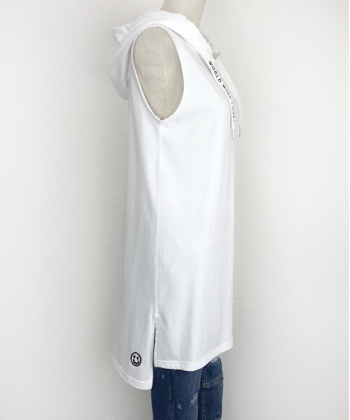 WORLD WIDE LOVE!(ワールドワイドラブ)の「インナーパーカータンク(タンクトップ・レディース・ブラック/グリーン/オフホワイト・1)」の9枚目の写真