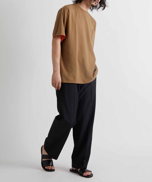 ADAM ET ROPE'（アダムエロペ）の「ハイゲージ シャンブレーニットT（Tシャツ/カットソー・メンズ・グレー系その他/カーキ/ネイビー・M/L/XL）」の4枚目の写真