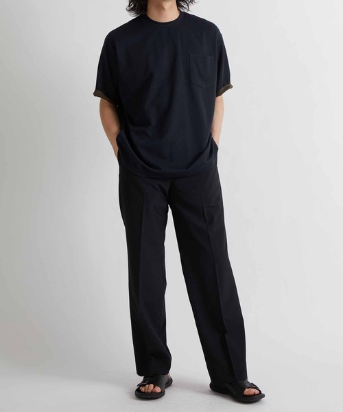 ADAM ET ROPE'（アダムエロペ）の「ハイゲージ シャンブレーニットT（Tシャツ/カットソー・メンズ・グレー系その他/カーキ/ネイビー・M/L/XL）」の14枚目の写真