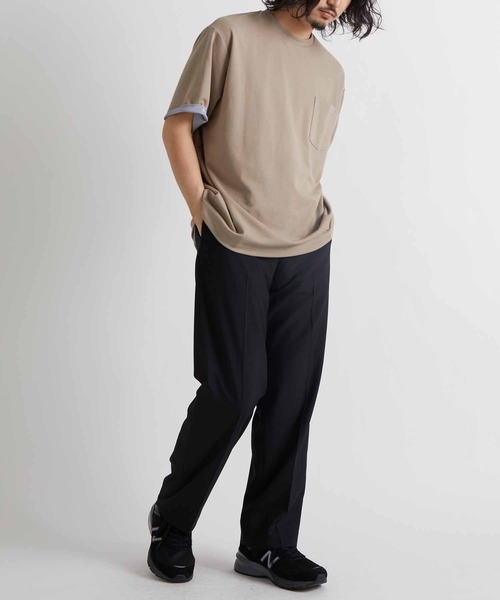 ADAM ET ROPE'（アダムエロペ）の「ハイゲージ シャンブレーニットT（Tシャツ/カットソー・メンズ・グレー系その他/カーキ/ネイビー・M/L/XL）」の10枚目の写真