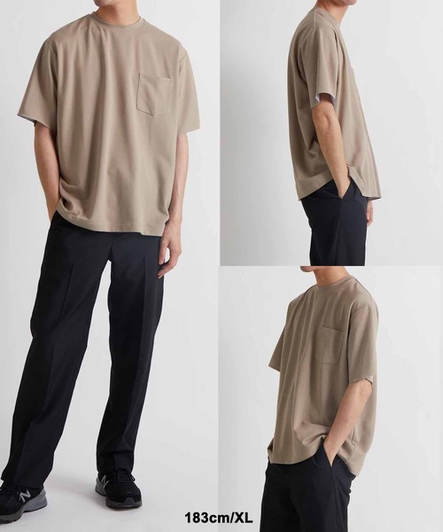 ADAM ET ROPE'（アダムエロペ）の「ハイゲージ シャンブレーニットT（Tシャツ/カットソー・メンズ・グレー系その他/カーキ/ネイビー・M/L/XL）」の18枚目の写真