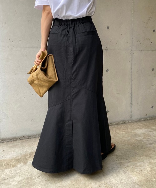 CAPRICIEUX LE'MAGE（カプリシューレマージュ）の「アシメ切替マーメイドスカート（スカート・レディース・ブラック/ネイビー・FREE）」の7枚目の写真