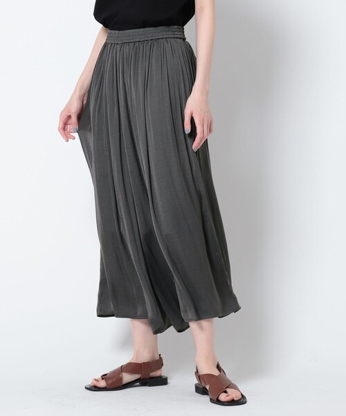 新品　INDIVI インディヴィ　サテン　ジョグ　 パンツ 40 洗える／UVケア／トレンド】ジョグパンツ（フルレングスパンツ