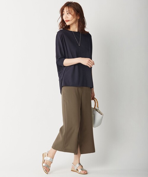 J.PRESS Ladies（J.プレス レディス）の「【洗える】EKIAN ポンチジャージー カットソー（Tシャツ/カットソー・レディース・グレー系/ネイビー系/ワイン系/スモーキーグリーン系・SMALL）」の19枚目の写真