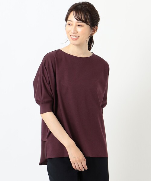 J.PRESS Ladies（J.プレス レディス）の「【洗える】EKIAN ポンチジャージー カットソー（Tシャツ/カットソー・レディース・グレー系/ネイビー系/ワイン系/スモーキーグリーン系・SMALL）」の17枚目の写真