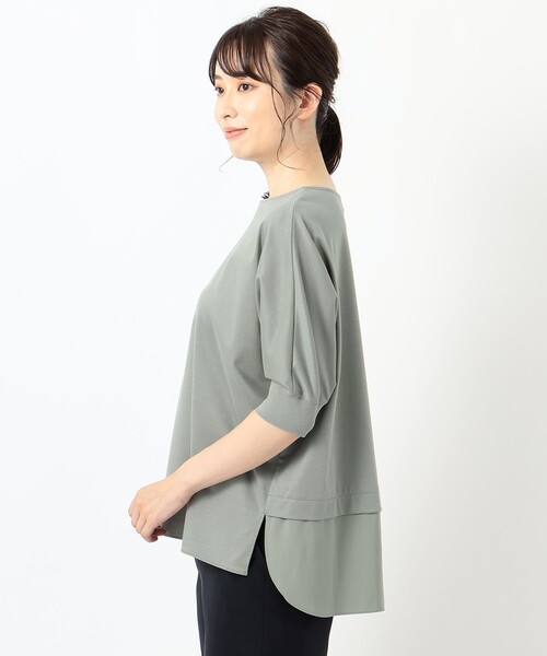 J.PRESS Ladies（J.プレス レディス）の「【洗える】EKIAN ポンチジャージー カットソー（Tシャツ/カットソー・レディース・グレー系/ネイビー系/ワイン系/スモーキーグリーン系・SMALL）」の14枚目の写真