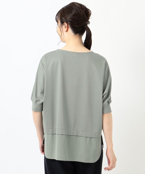 J.PRESS Ladies（J.プレス レディス）の「【洗える】EKIAN ポンチジャージー カットソー（Tシャツ/カットソー・レディース・グレー系/ネイビー系/ワイン系/スモーキーグリーン系・SMALL）」の12枚目の写真