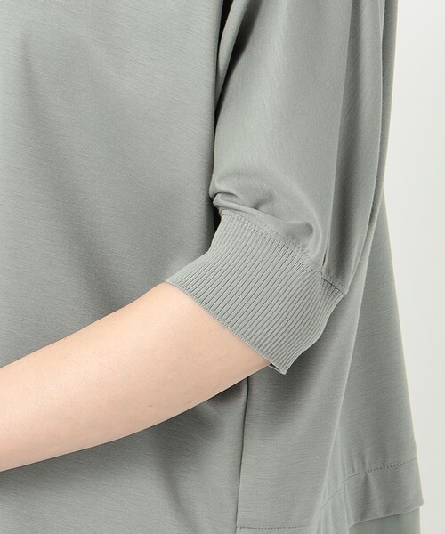J.PRESS Ladies（J.プレス レディス）の「【洗える】EKIAN ポンチジャージー カットソー（Tシャツ/カットソー・レディース・グレー系/ネイビー系/ワイン系/スモーキーグリーン系・SMALL）」の16枚目の写真