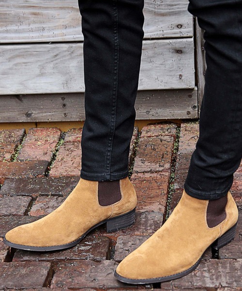 RATTLE TRAP(ラトルトラップ)の「スエードサイドゴアヒールブーツ(ブーツ・メンズ・ブラック/ベージュ・L/M/S)」の4枚目の写真