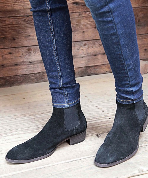 RATTLE TRAP(ラトルトラップ)の「スエードサイドゴアヒールブーツ(ブーツ・メンズ・ブラック/ベージュ・L/M/S)」の12枚目の写真