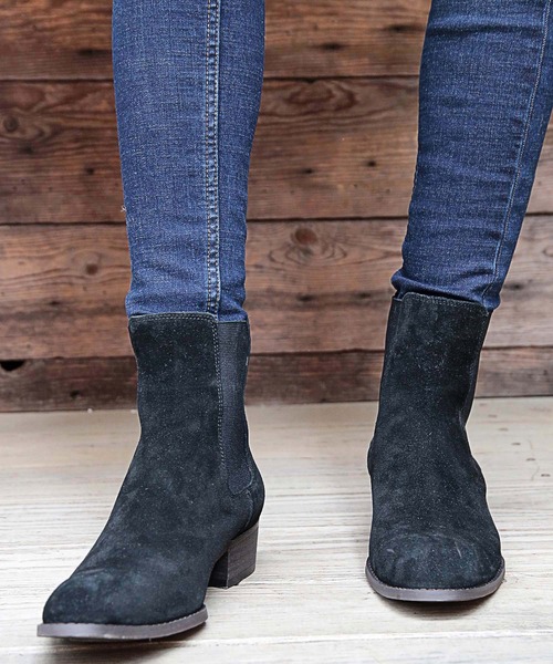 RATTLE TRAP(ラトルトラップ)の「スエードサイドゴアヒールブーツ(ブーツ・メンズ・ブラック/ベージュ・L/M/S)」の11枚目の写真