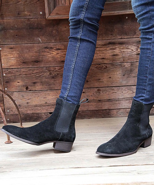 RATTLE TRAP(ラトルトラップ)の「スエードサイドゴアヒールブーツ(ブーツ・メンズ・ブラック/ベージュ・L/M/S)」の9枚目の写真