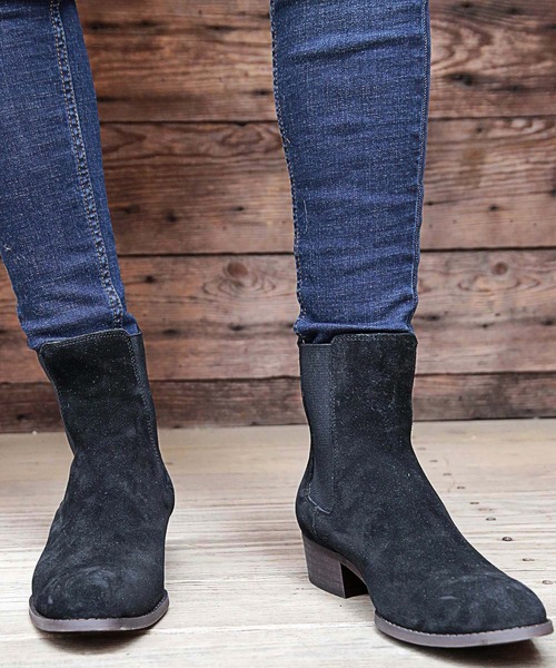 RATTLE TRAP(ラトルトラップ)の「スエードサイドゴアヒールブーツ(ブーツ・メンズ・ブラック/ベージュ・L/M/S)」の14枚目の写真