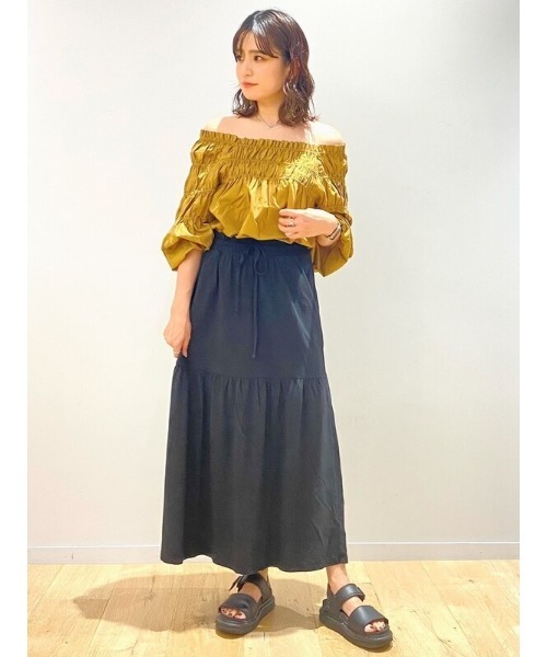 GAP(ギャップ)の「七分袖 ルーシュトップス(シャツ/ブラウス・レディース・ホワイト/キャメル・L/S/XXS/XS/M)」の22枚目の写真