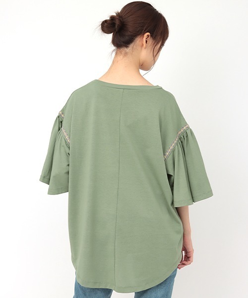 チチカカ（チチカカ）の「袖ライン刺繍トップス（Tシャツ/カットソー・レディース・ブラック/オフホワイト/カーキ・FREE）」の14枚目の写真