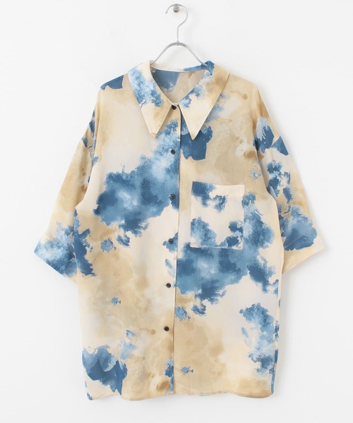 KBF（ケイビーエフ）の「ペイントプリントシャツ（シャツ/ブラウス・レディース・ベージュ/ブラウン/ピンク・ONE）」の17枚目の写真