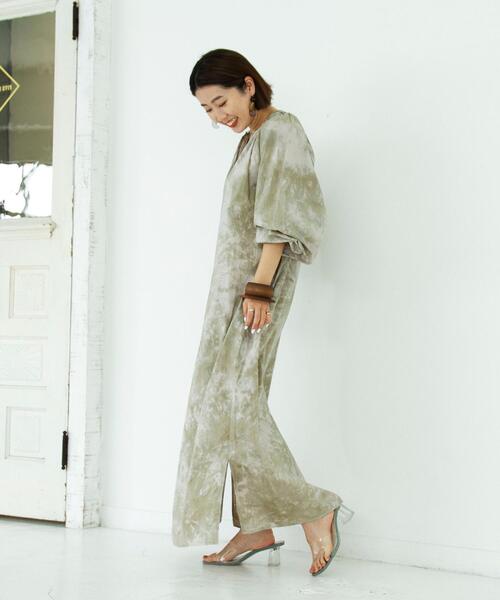 coen(コーエン)の「タイダイ染めロングワンピース(ワンピース・レディース・ダークグレー/ベージュ・FREE)」の20枚目の写真