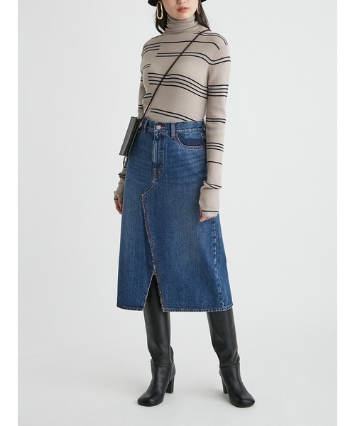 Mila Owen（ミラオーウェン）の「タートルネックリブニット（ニット/セーター・レディース・グレー/アイボリー/ブルー/ライム/ブラック/その他/ラベンダー・1/0）」の7枚目の写真