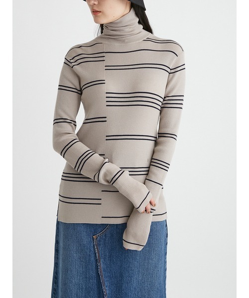 Mila Owen（ミラオーウェン）の「タートルネックリブニット（ニット/セーター・レディース・グレー/アイボリー/ブルー/ライム/ブラック/その他/ラベンダー・1/0）」の13枚目の写真