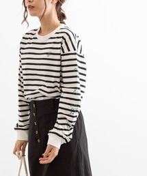 POU DOU DOU（プードゥドゥ）の「スリーブプリントロンTee（Tシャツ/カットソー）」