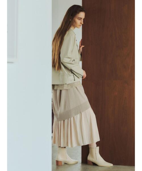 Editt by YECCA VECCA（エディットバイイェッカヴェッカ）の「ギャザーロングスカート　＊（スカート・レディース・ブラック/レッド/カーキ/イエロー/ライトベージュ・FREE）」の12枚目の写真