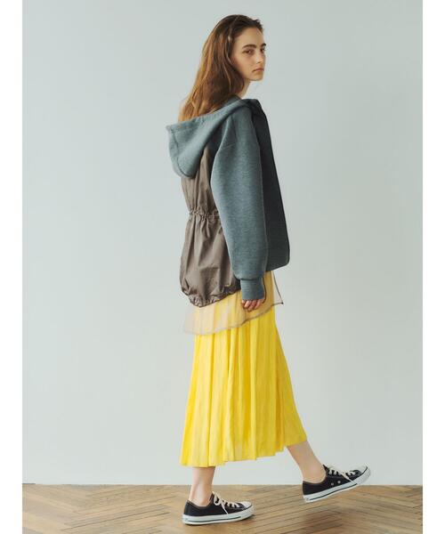 Editt by YECCA VECCA（エディットバイイェッカヴェッカ）の「ギャザーロングスカート　＊（スカート・レディース・ブラック/レッド/カーキ/イエロー/ライトベージュ・FREE）」の14枚目の写真