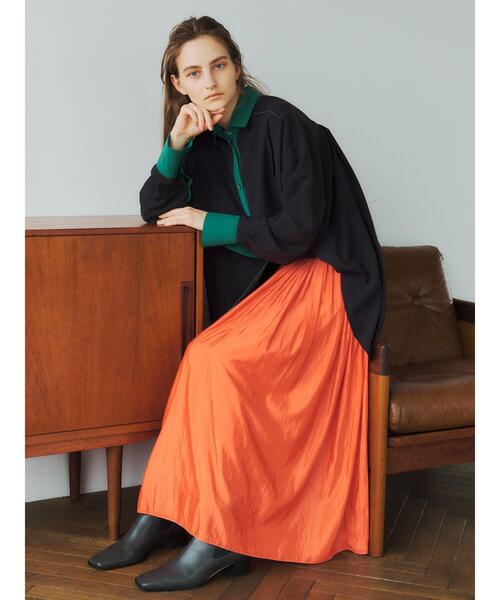 Editt by YECCA VECCA（エディットバイイェッカヴェッカ）の「ギャザーロングスカート　＊（スカート・レディース・ブラック/レッド/カーキ/イエロー/ライトベージュ・FREE）」の16枚目の写真