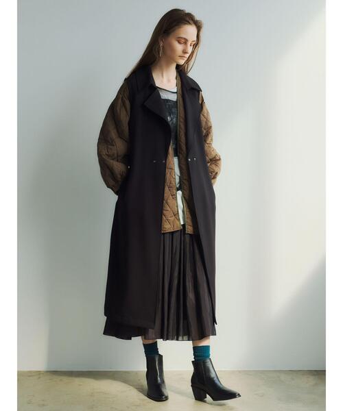 Editt by YECCA VECCA（エディットバイイェッカヴェッカ）の「ギャザーロングスカート　＊（スカート・レディース・ブラック/レッド/カーキ/イエロー/ライトベージュ・FREE）」の20枚目の写真