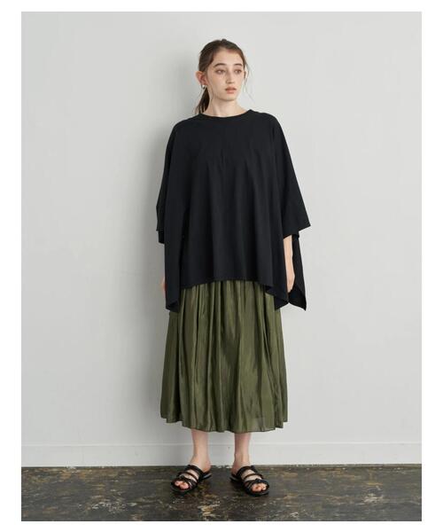 Editt by YECCA VECCA（エディットバイイェッカヴェッカ）の「ギャザーロングスカート　＊（スカート・レディース・ブラック/レッド/カーキ/イエロー/ライトベージュ・FREE）」の22枚目の写真