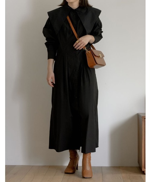 セール 3wayコットンブレンドマオカラーロングシャツワンピース ワンピース Re Edit リエディ のファッション通販 Zozotown