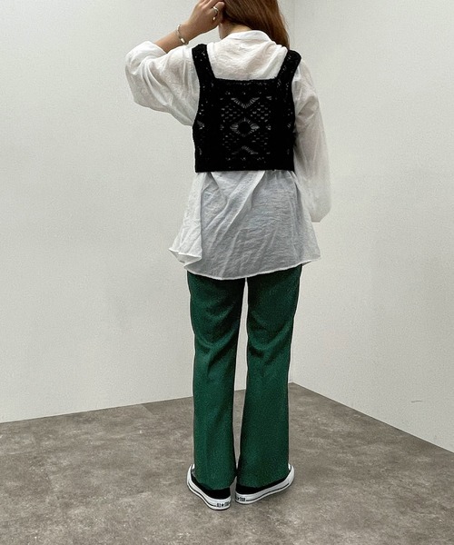 apres jour mignon(アプレジュールミニョン)の「かぎ針ライクビスチェ【ZOZOTOWN限定アイテム】(ベスト・レディース・ナチュラル/ブラック/オレンジ/グリーン・フリー)」の11枚目の写真