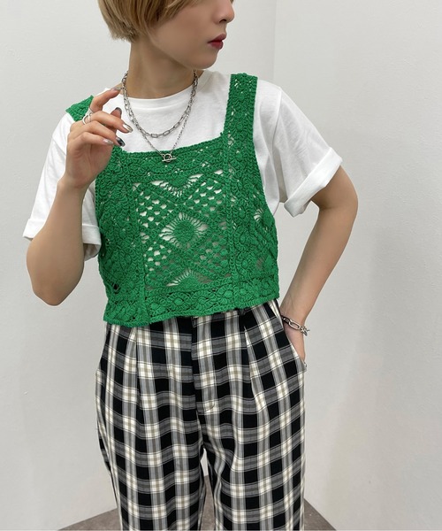 apres jour mignon(アプレジュールミニョン)の「かぎ針ライクビスチェ【ZOZOTOWN限定アイテム】(ベスト・レディース・ナチュラル/ブラック/オレンジ/グリーン・フリー)」の20枚目の写真