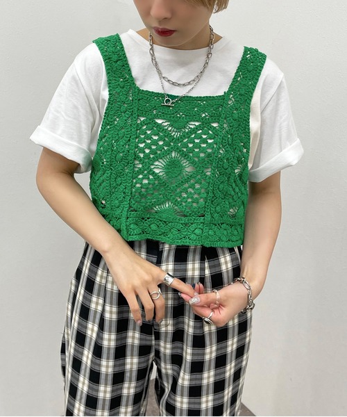 apres jour mignon(アプレジュールミニョン)の「かぎ針ライクビスチェ【ZOZOTOWN限定アイテム】(ベスト・レディース・ナチュラル/ブラック/オレンジ/グリーン・フリー)」の21枚目の写真