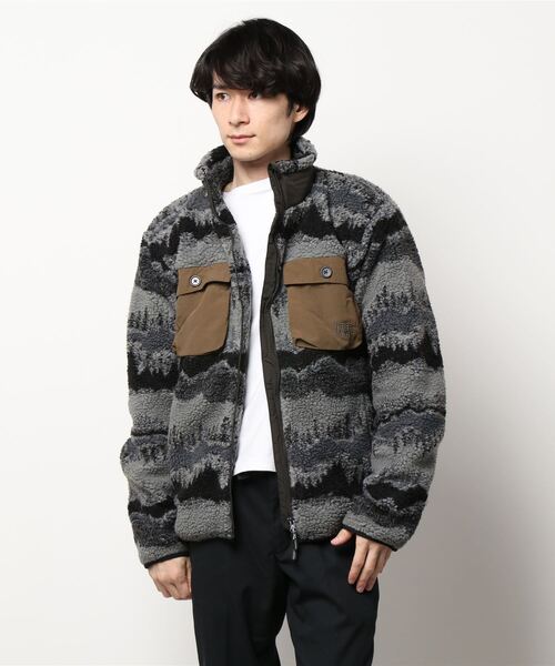 KRIFF MAYER(クリフメイヤー)の「柄ボアスタンドJK(ブルゾン・メンズ・グレー/カーキ/ブルー・SMALL/MEDIUM/LARGE/X-LARGE)」の2枚目の写真