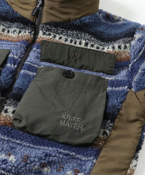 KRIFF MAYER(クリフメイヤー)の「柄ボアスタンドJK(ブルゾン・メンズ・グレー/カーキ/ブルー・SMALL/MEDIUM/LARGE/X-LARGE)」の15枚目の写真