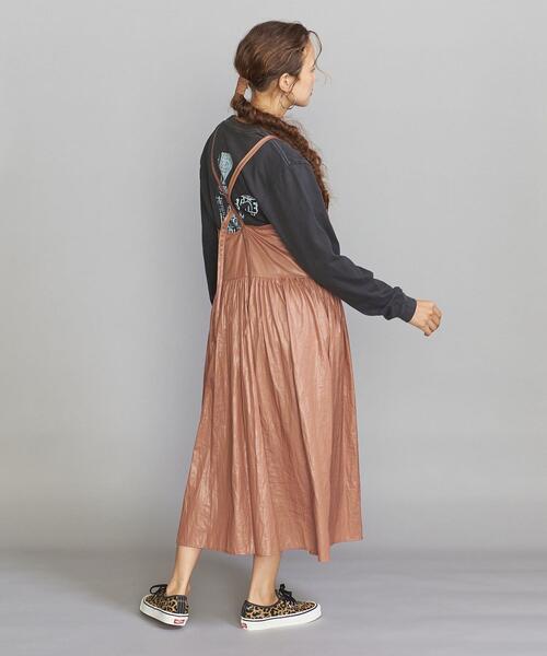 BEAUTY&YOUTH UNITED ARROWS（ビューティーアンドユースユナイテッドアローズ）の「BY レザーライクギャザー キャミワンピース -ウォッシャブル-（ワンピース・レディース・ブラック/ピンク/コバルトブルー・S/M）」の4枚目の写真