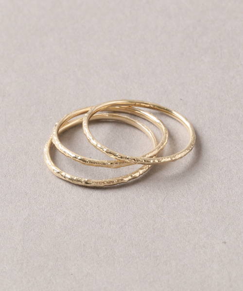 テクスチャー3本ピンキーリング K10（リング）｜Lilas（リラ）の
