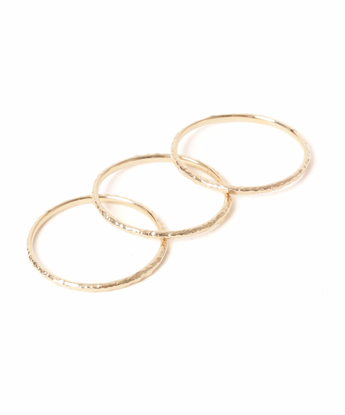 Spick & Span Lilas k10 テクスチャー 3本ピンキーリング テクスチャー