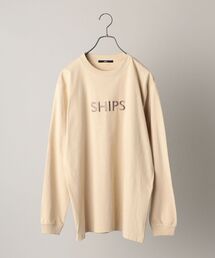 【WEB限定】SHIPS: エンブロイダリー SHIPS ロゴ Tシャツ (ロンT) 21FW