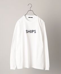 【WEB限定】SHIPS: エンブロイダリー SHIPS ロゴ Tシャツ (ロンT) 21FW