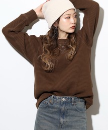 JEMORGAN ビッグワッフル クルーネック