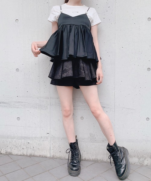 PAIN（ペイン）の「フラワージャガードショートパンツ（その他パンツ・レディース・ホワイト/ブラック/ブルー・FREE）」の9枚目の写真