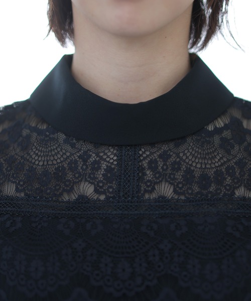PourVous(プールヴー)の「ワイド ルーズ フォーマル お呼ばれ ロング丈&結婚式 レース トップス オールインワン パーティー パンツドレス オケージョンドレス 七五三 ママ お宮参り 学校行事 二次会 成人式 (パンツドレス・レディース・ライトブルー/ブラック/ネイビー・M)」の8枚目の写真