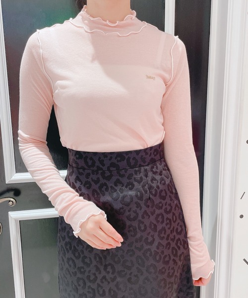 lilLilly(リルリリー)の「シースルーハイネックトップス(Tシャツ/カットソー・レディース・ホワイト/ブラック/ピンク/ブルー・FREE)」の5枚目の写真