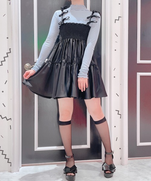 lilLilly(リルリリー)の「シースルーハイネックトップス(Tシャツ/カットソー・レディース・ホワイト/ブラック/ピンク/ブルー・FREE)」の11枚目の写真