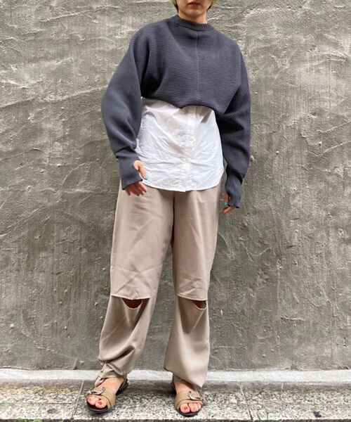 Toironier（トワロニエ）の「Toironier(トワロニエ) 2way bolero ボレロ（ニット/セーター・レディース・チャコールグレー/ライトグレー・FREE）」の9枚目の写真